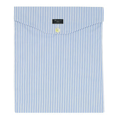 Light blue striped cotton pajamas with arriccio on the sleeve