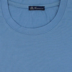 T-shirt in cotone Supima tinto in capo azzurro