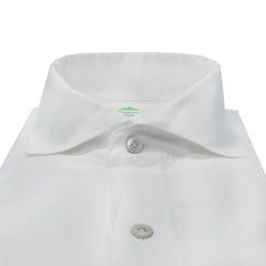 Tokyo linen cotton blue and white soft collar slim shirt