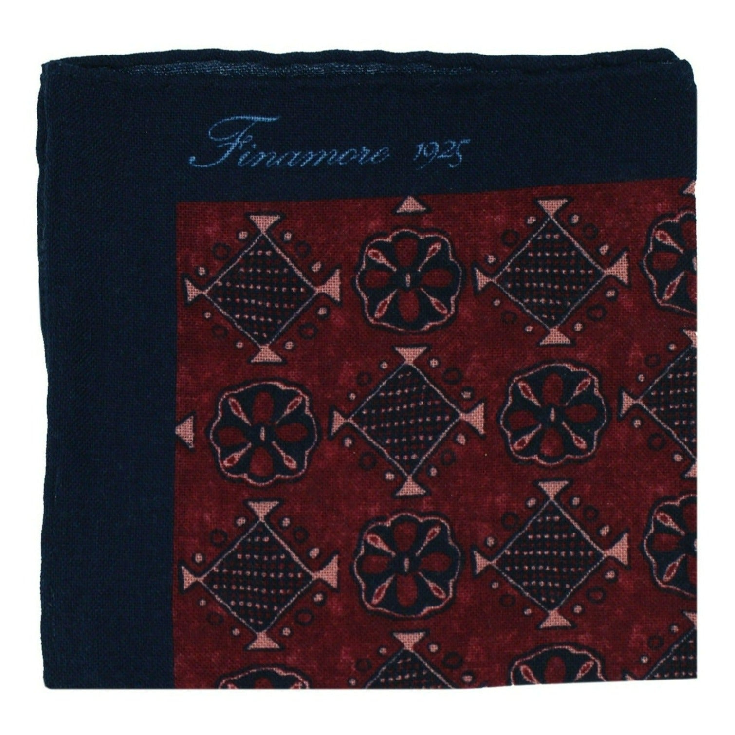 Wool and silk pocket blue and burgundy finamore 1925