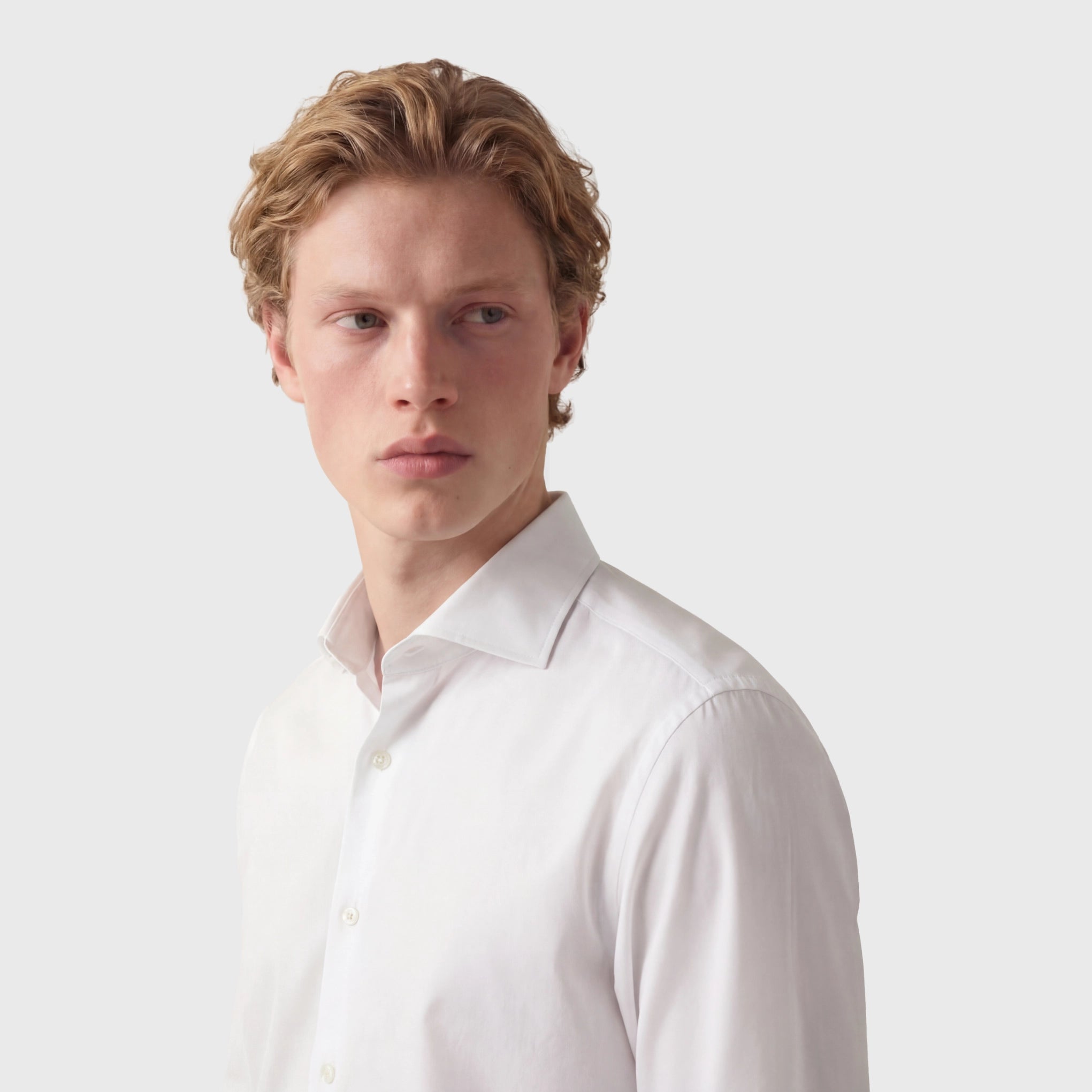 Milano shirt slim fit Egyptian cotton Giza 45 170/2 white French cuffs Eduardo collar