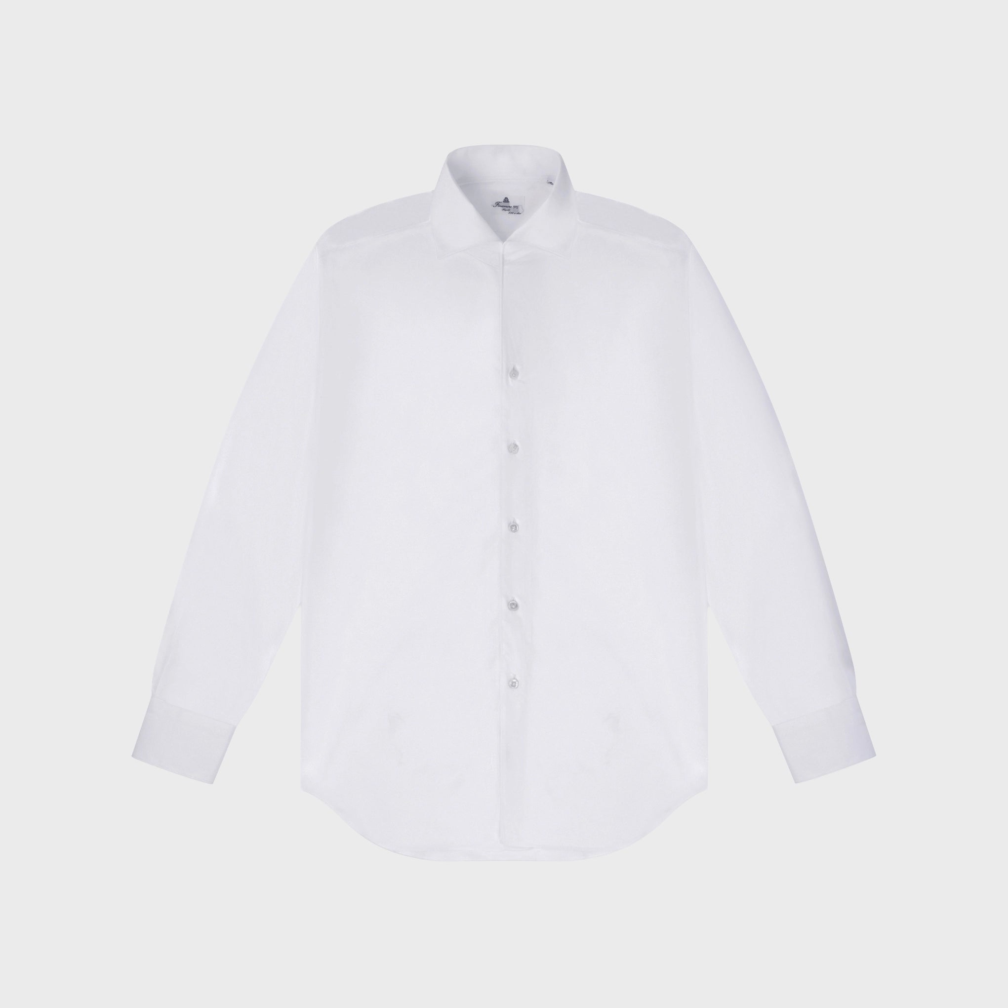Milano shirt slim fit Egyptian cotton Giza 45 white Ustica shawl collar