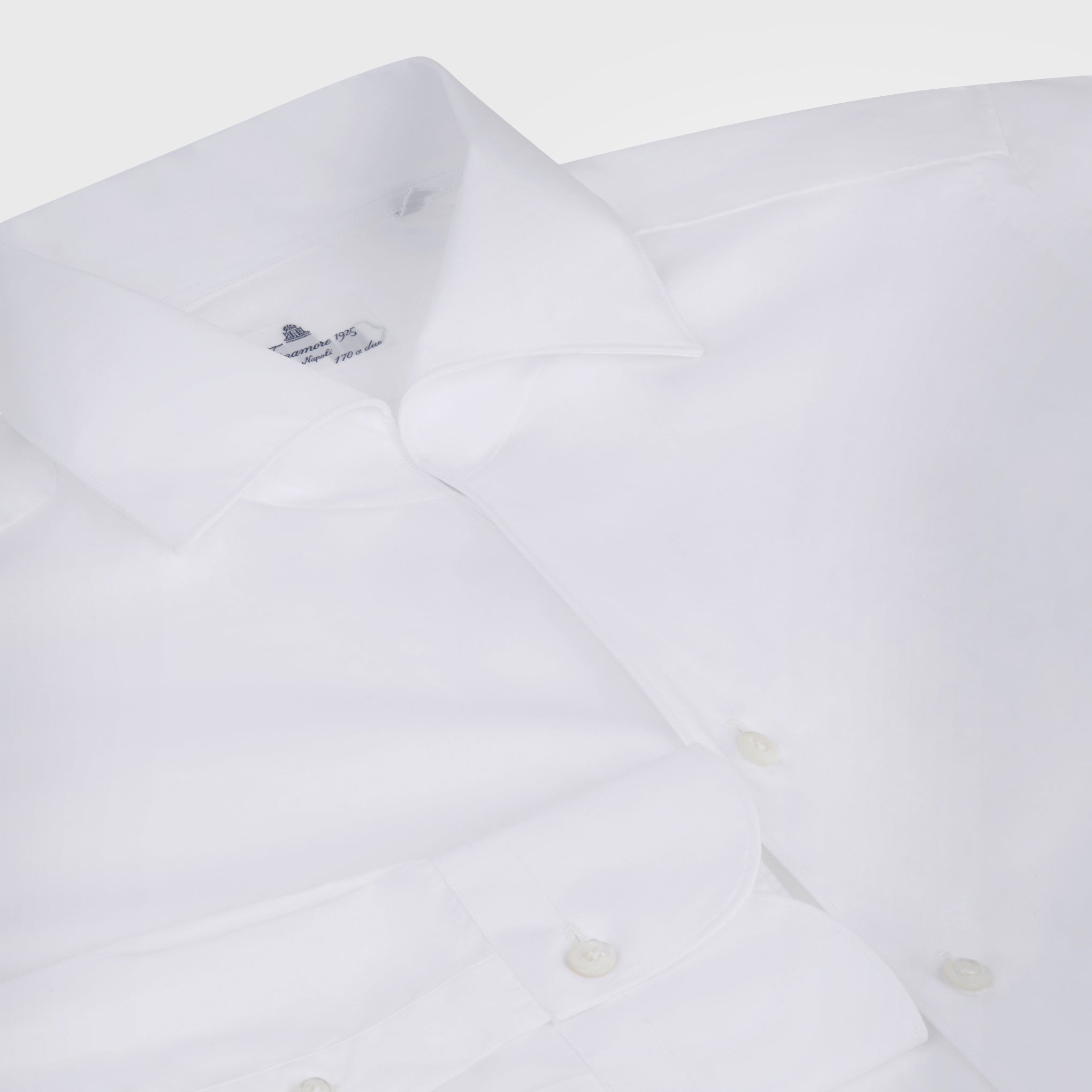Milano shirt slim fit Egyptian cotton Giza 45 white Ustica shawl collar