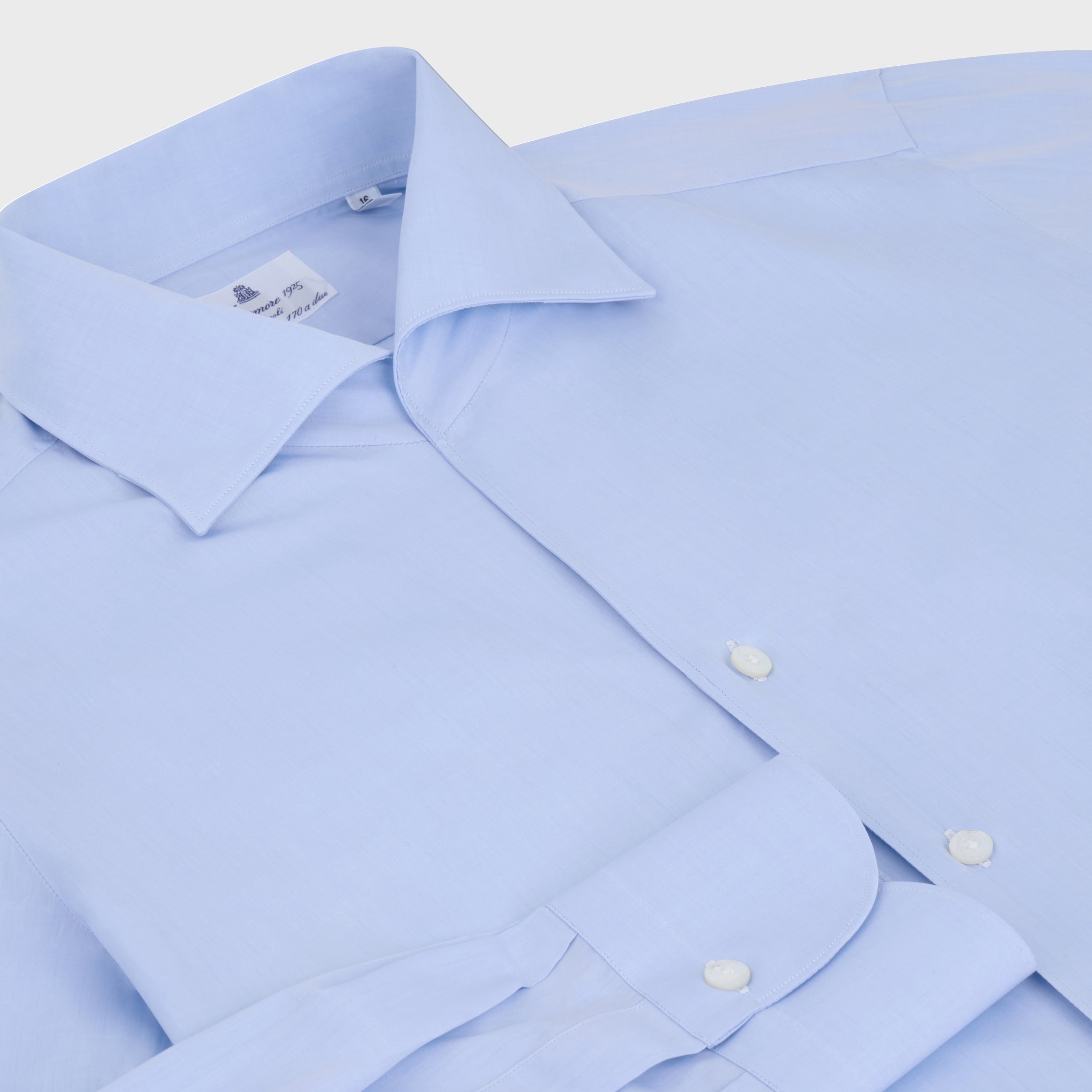 Milano shirt slim fit Egyptian cotton Giza 45 white Ustica shawl collar