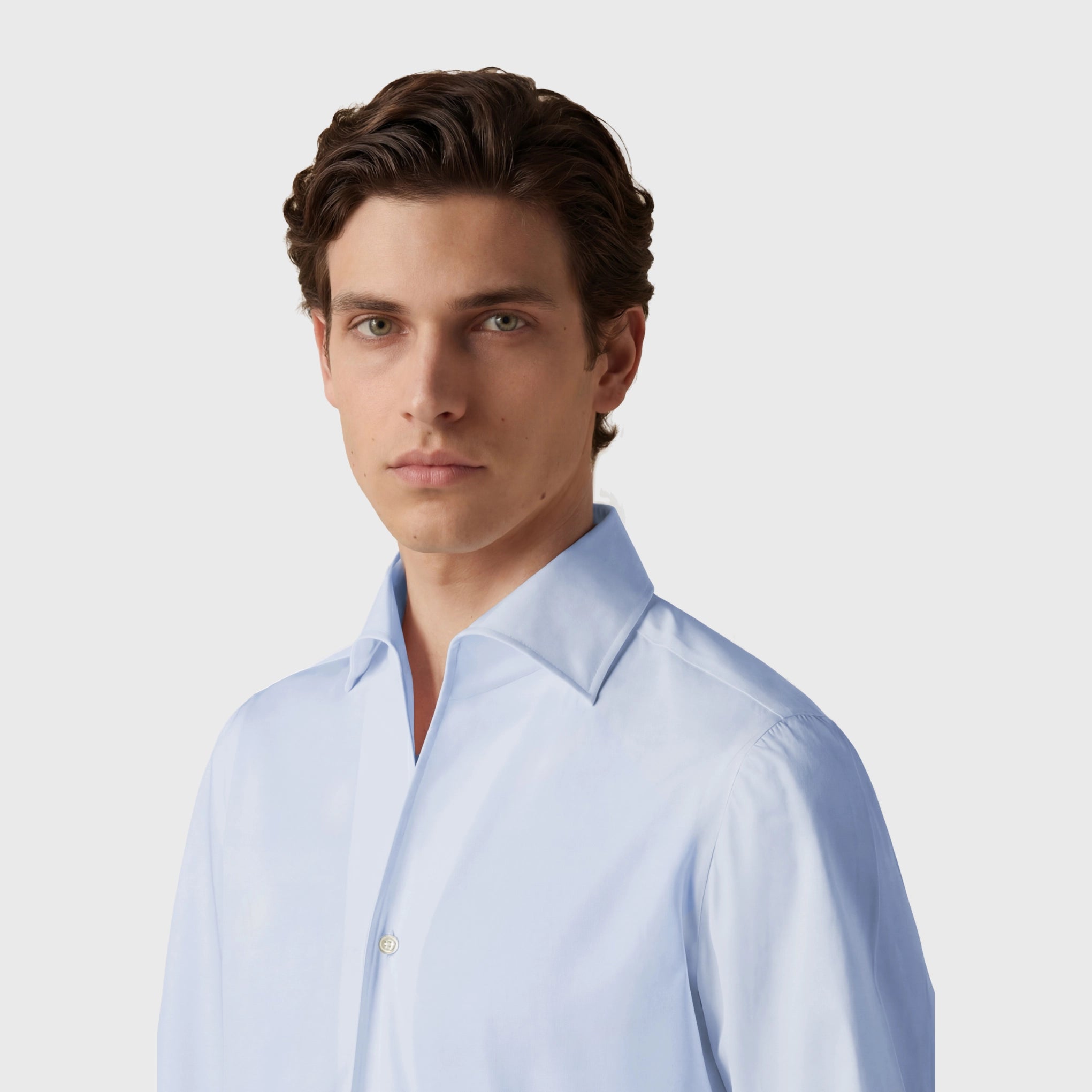 Milano shirt slim fit Egyptian cotton Giza 45 white Ustica shawl collar