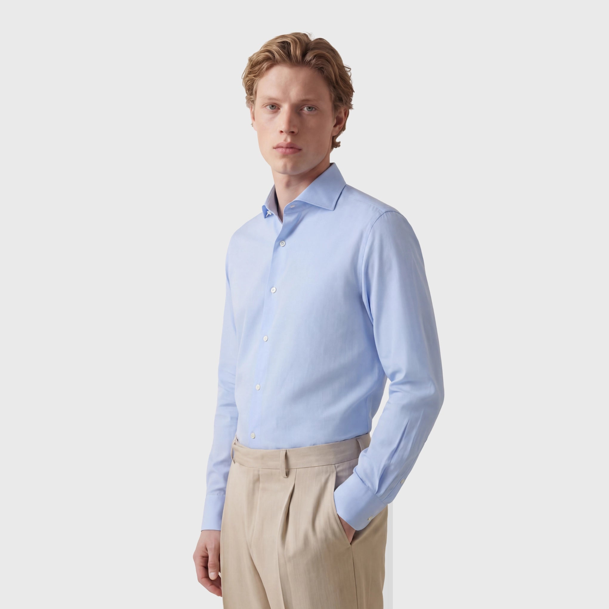 Camicia Napoli 170 a due collo classico francese azzurra o bianca