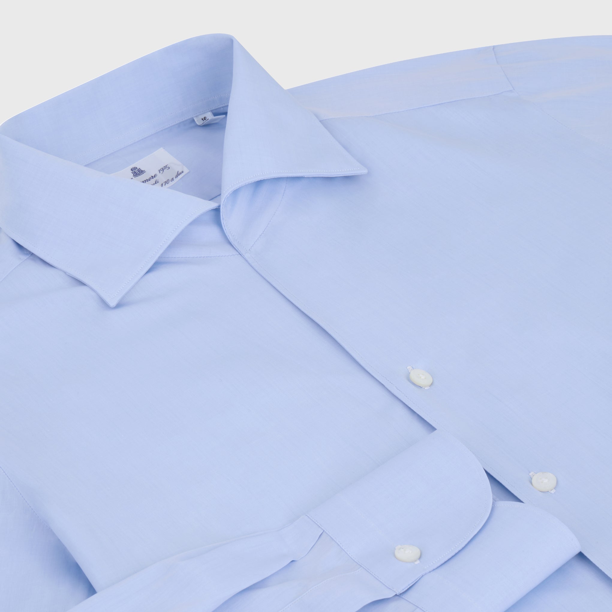 Napoli One Piece Collar shirt in white or light blue 170 a 2 fabric