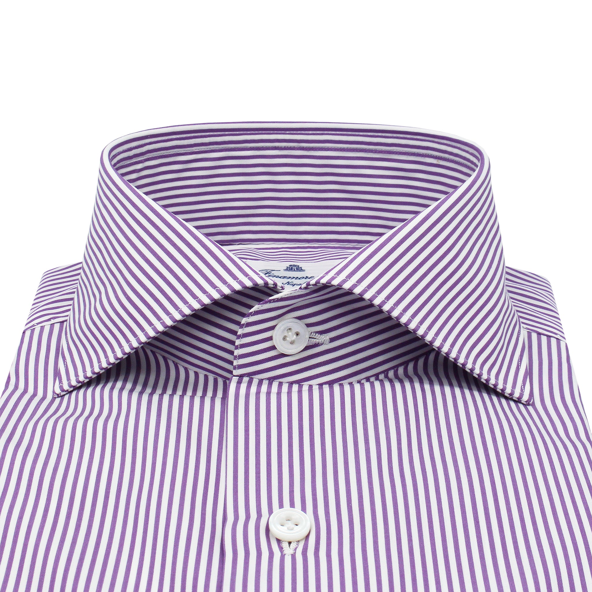 Camicia Milano 170 a 2 slim fit in cotone Giza 45 rigata viola