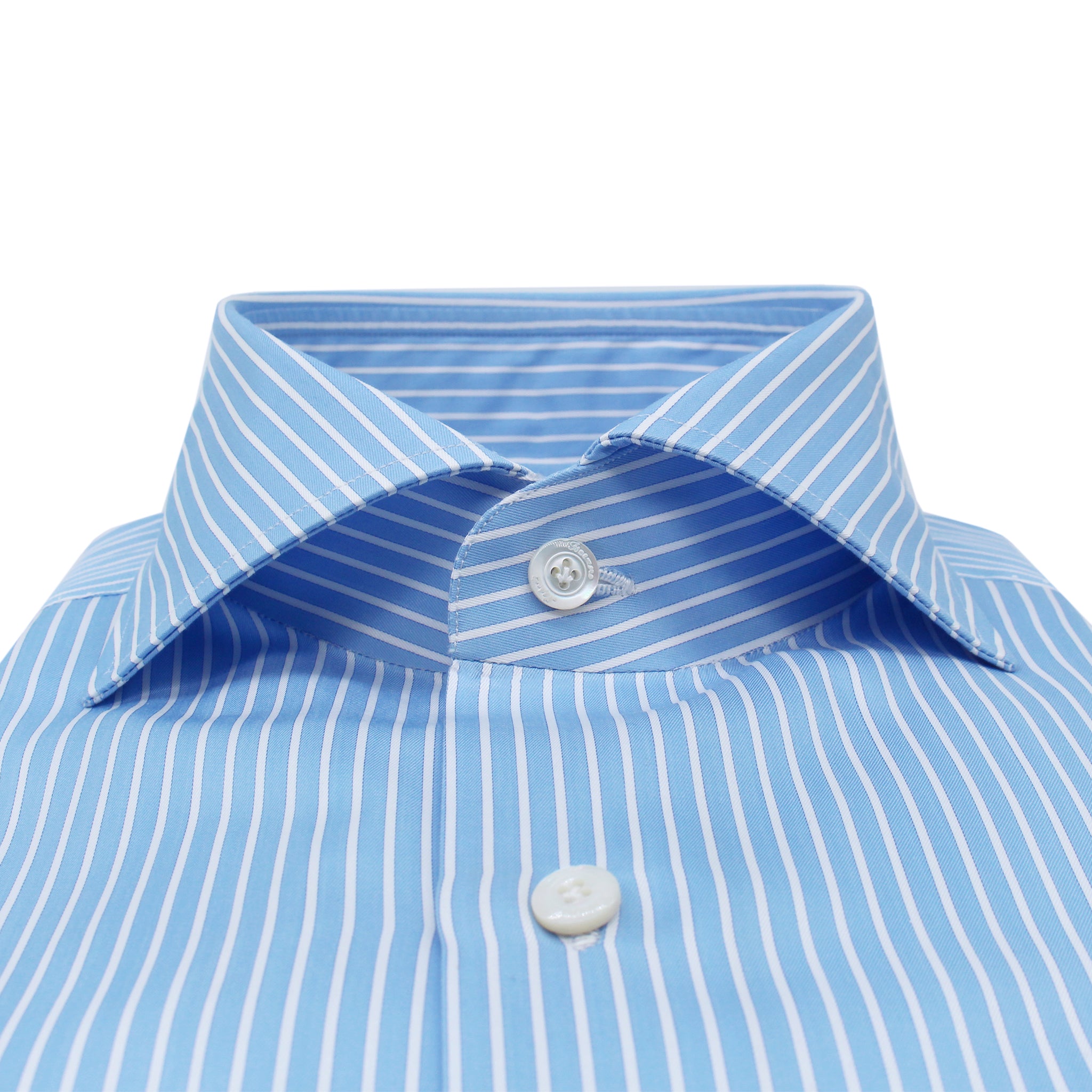Camicia 170 a Due Napoli in cotone rigato Giza 45 bianco