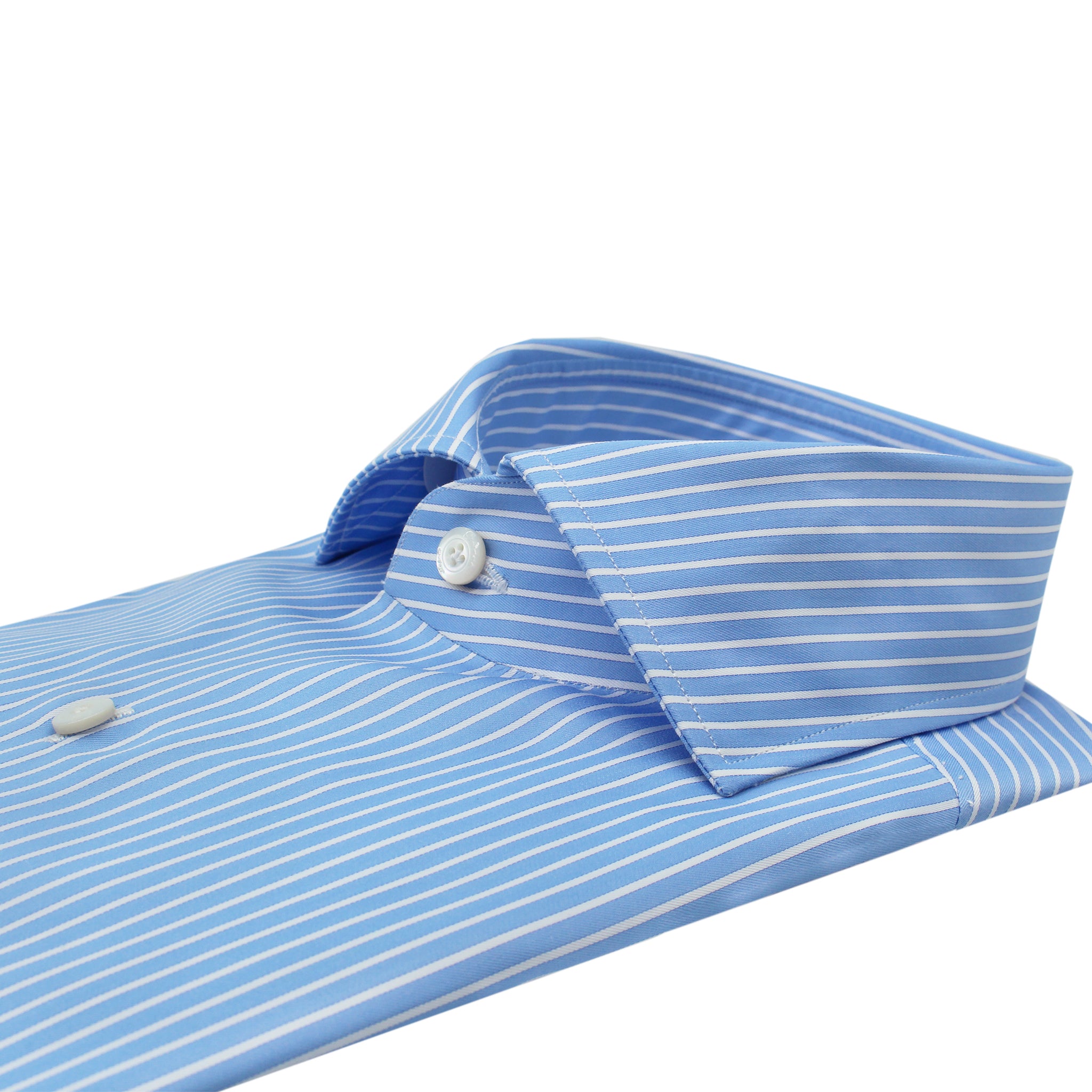 Camicia 170 a Due Napoli in cotone rigato Giza 45 bianco