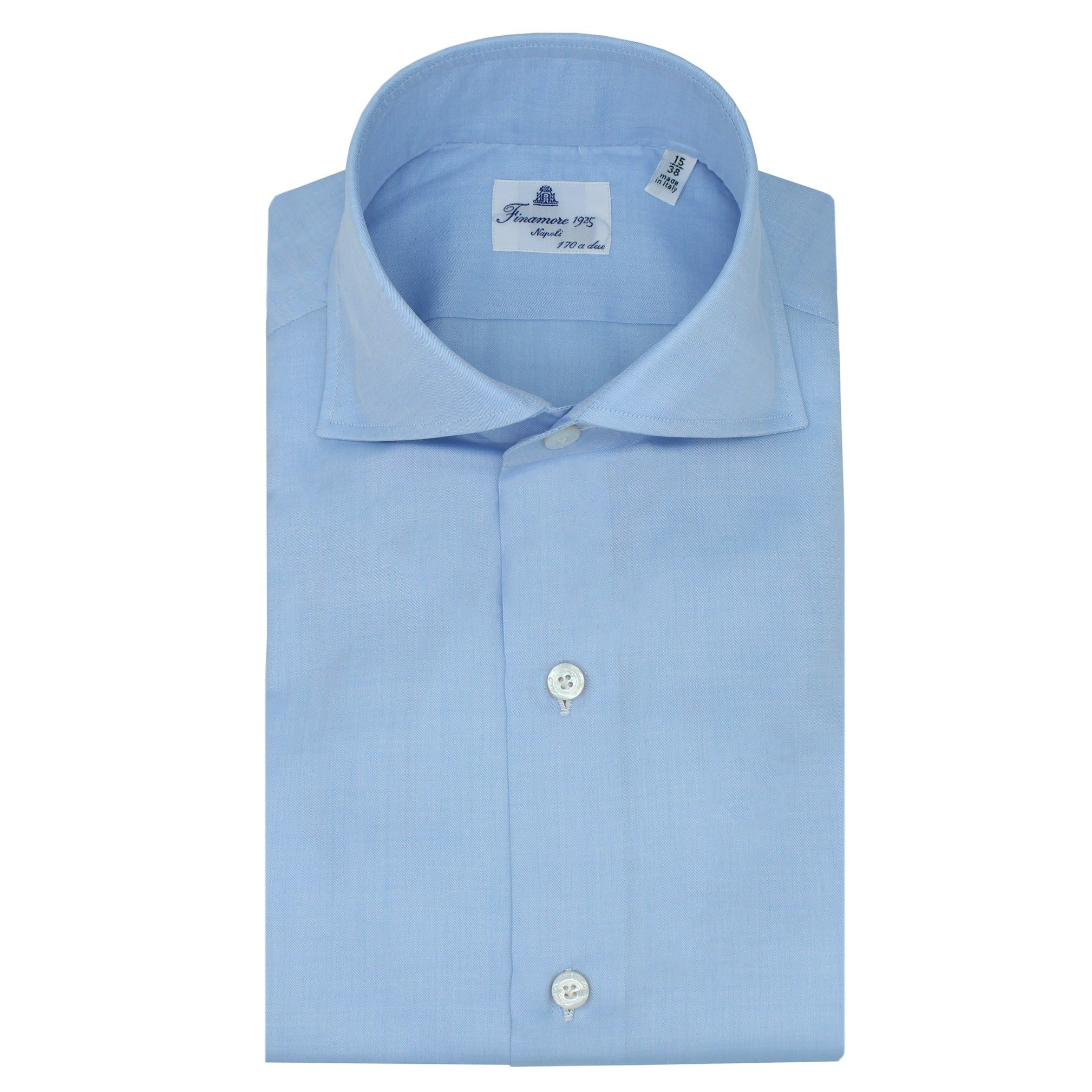 Classic Twill shirt Napoli 170 a Due cotton giza 45 light blue