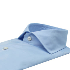 Camicia classica in Twill Napoli 170 a Due cotone giza 45 azzurro