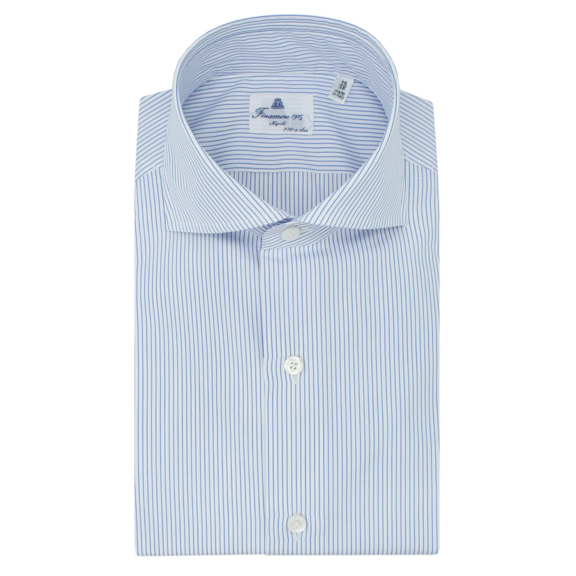 Regular classic cotton 170 two-striped light blue shirt