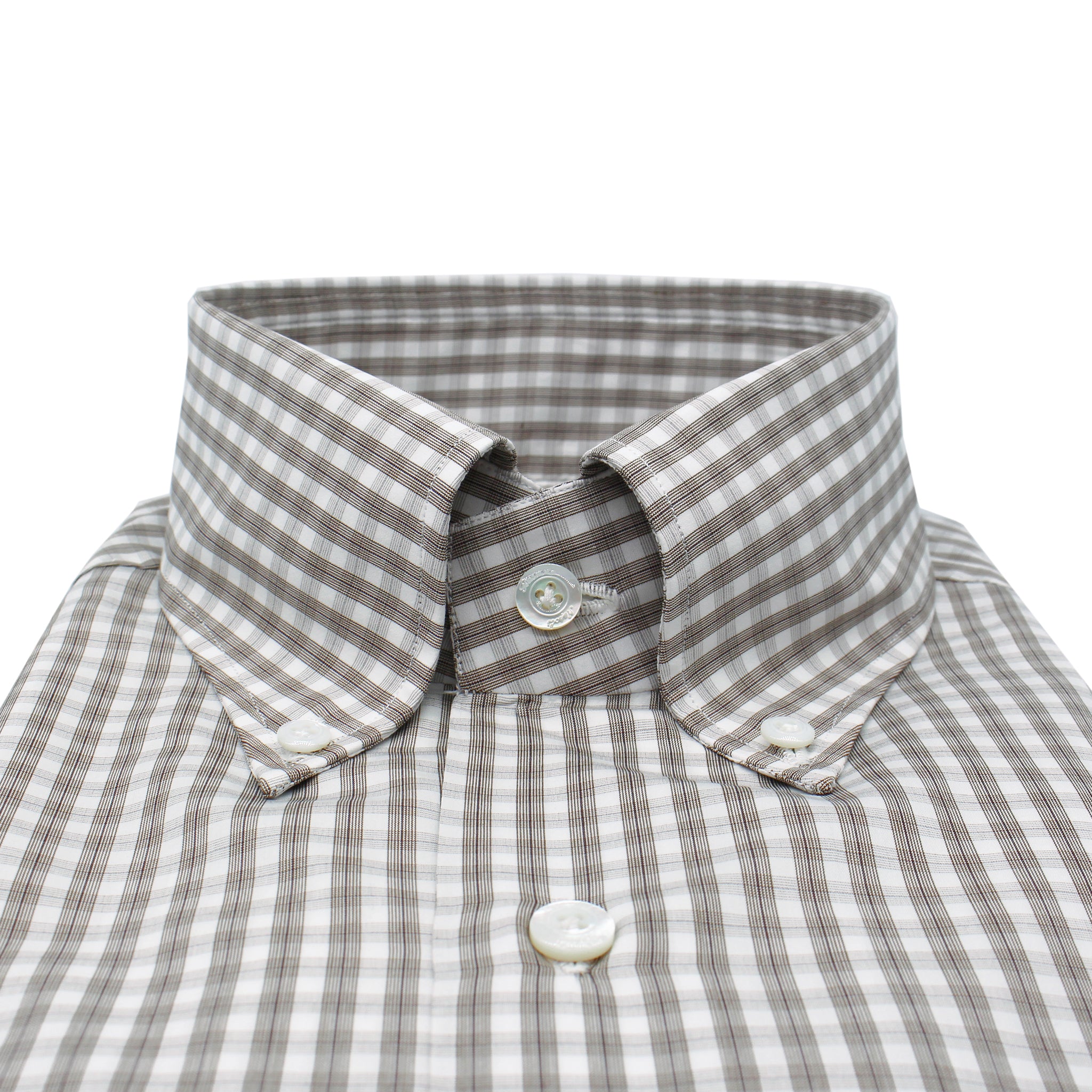 Camicia classica 170 a Due quadri marrone