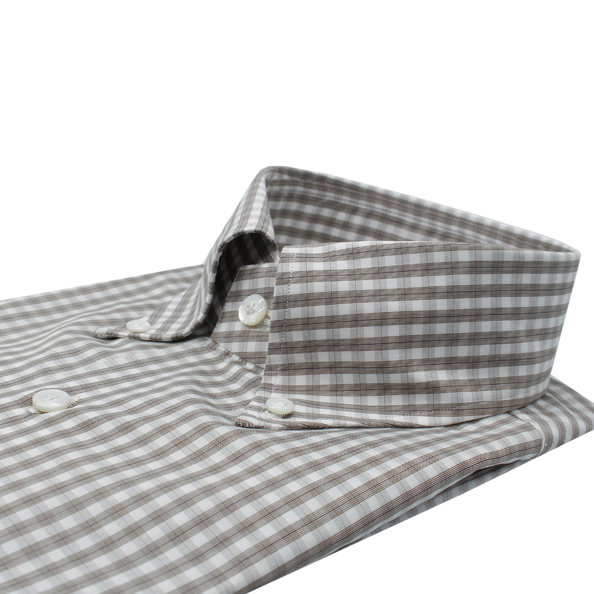 Camicia classica 170 a Due quadri marrone