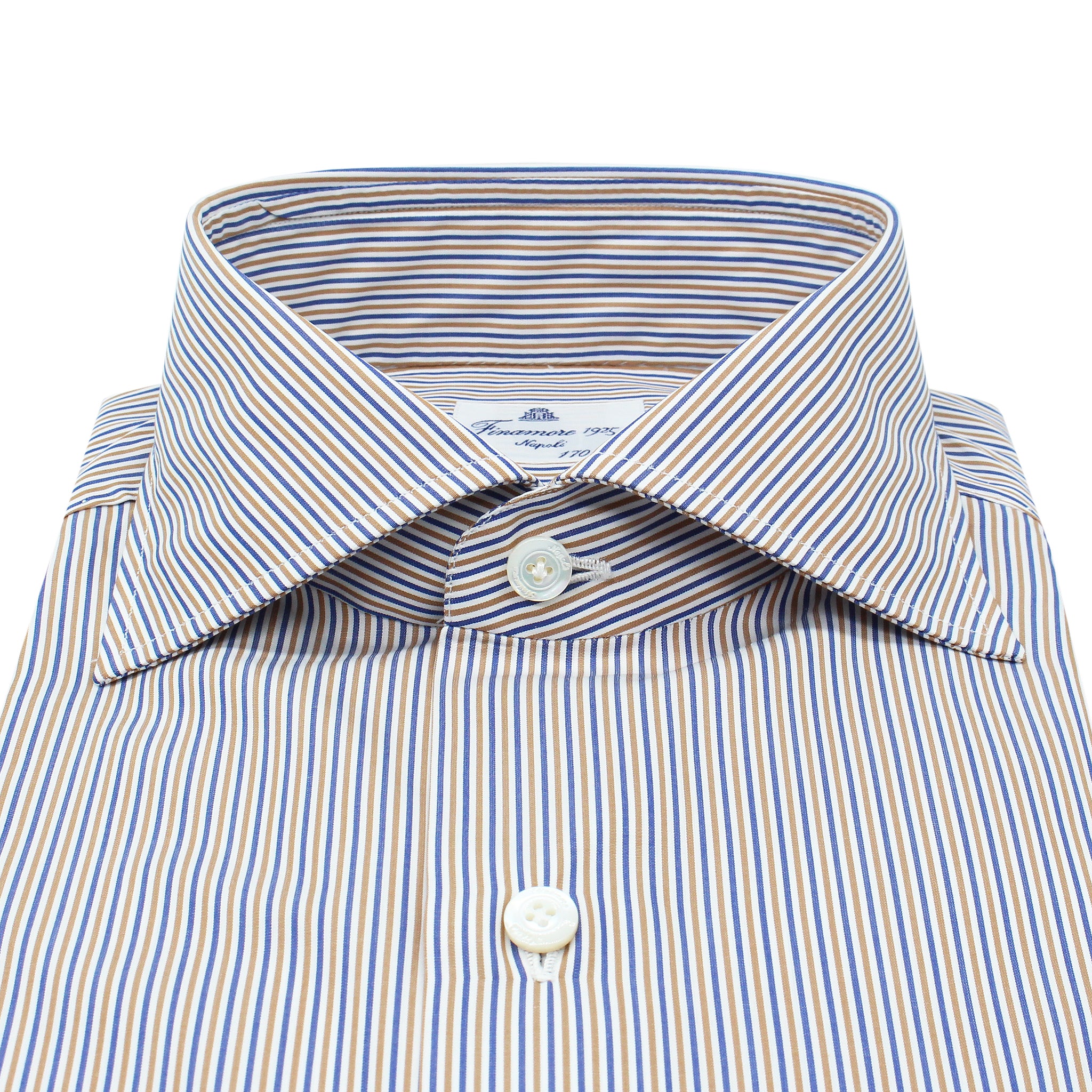 Classic regular shirt Napoli 170 a due striped blue and beige