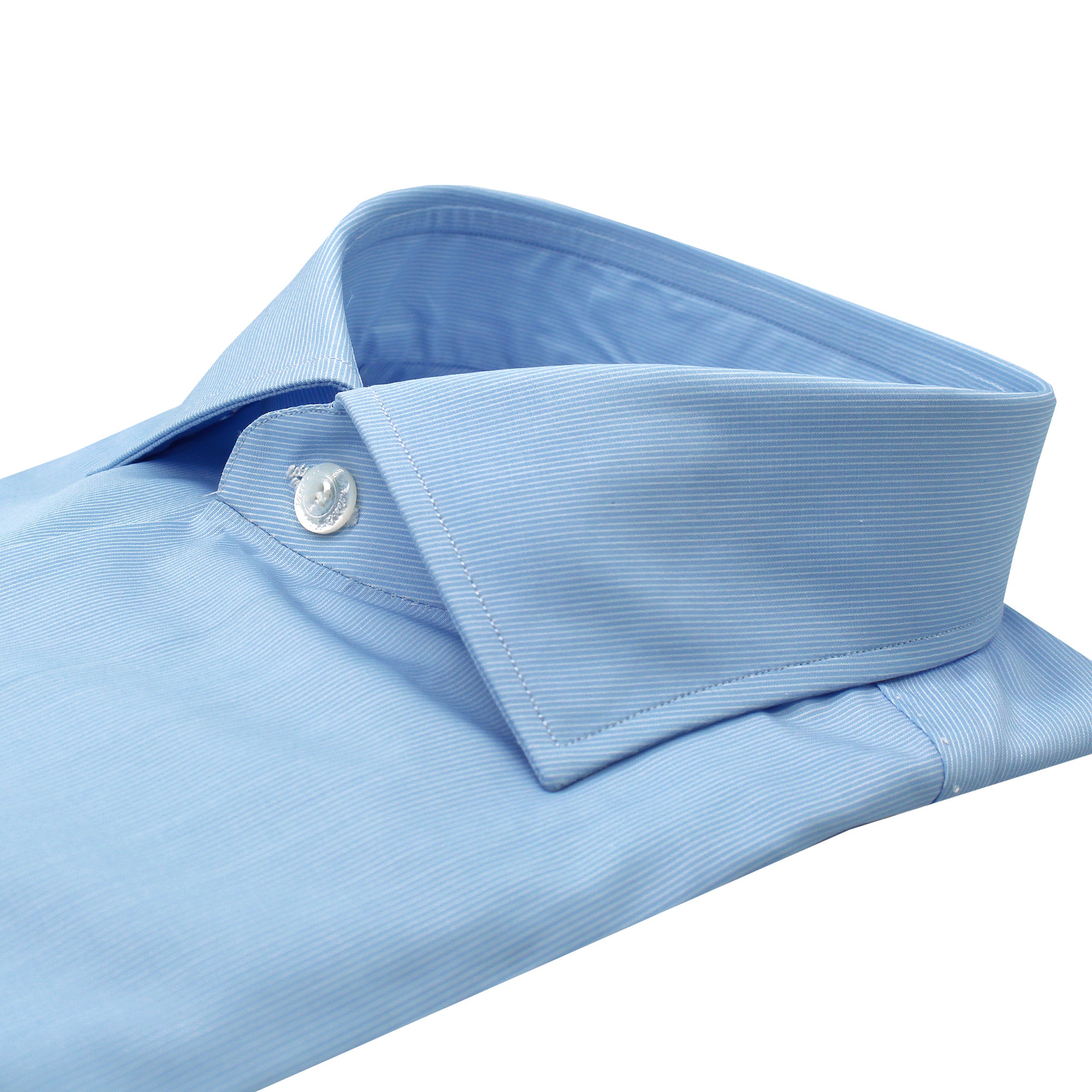 Classic Napoli 170 a Due shirt in light blue cotton micro stripes