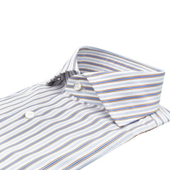 Classic Napoli cotton Giza 45 170 a due striped blue and gold shirt