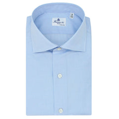 Classic Napoli cotton shirt Giza 45 170 a due light blue
