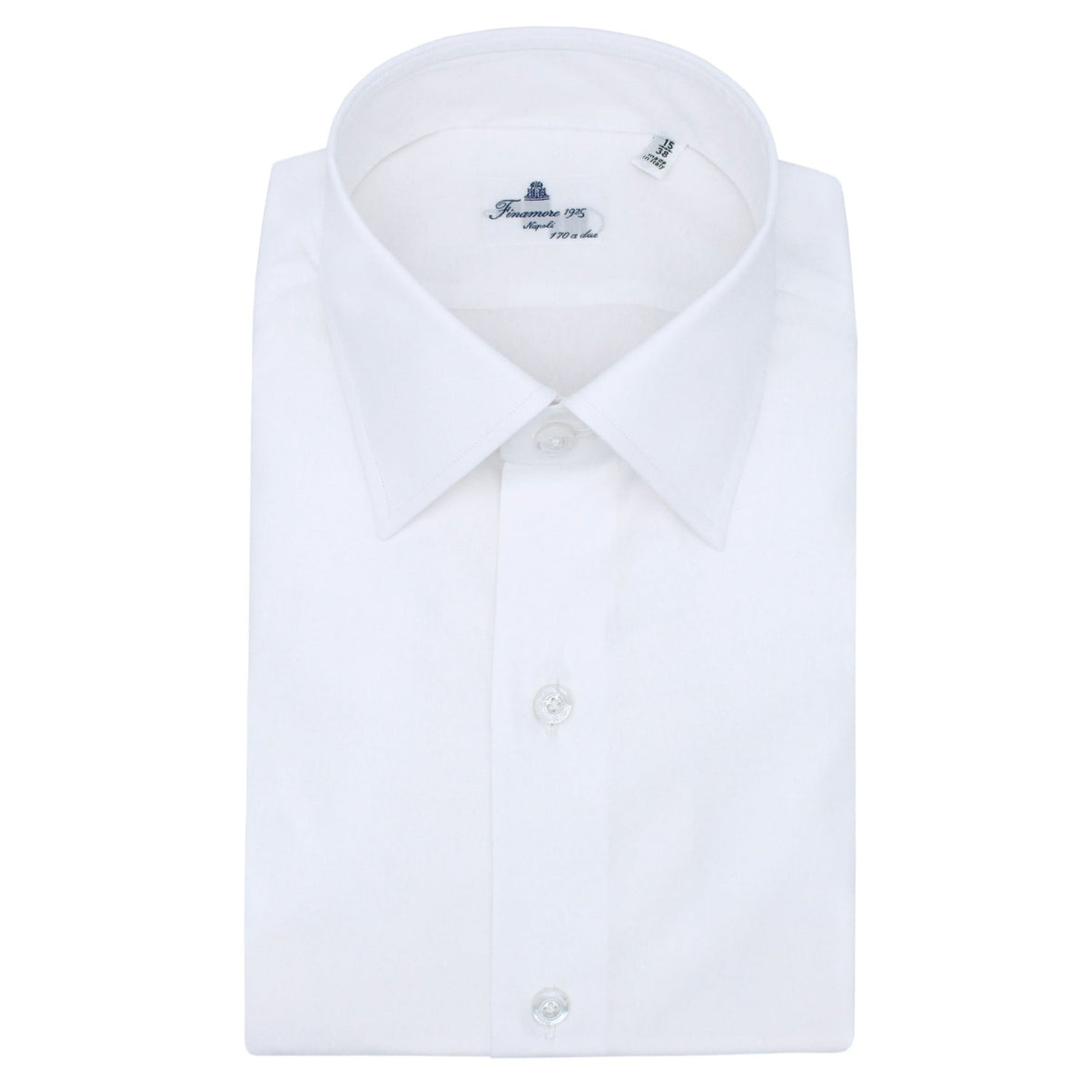 Camicia classica vestibilità regular cotone giza 45 170 a due bianca