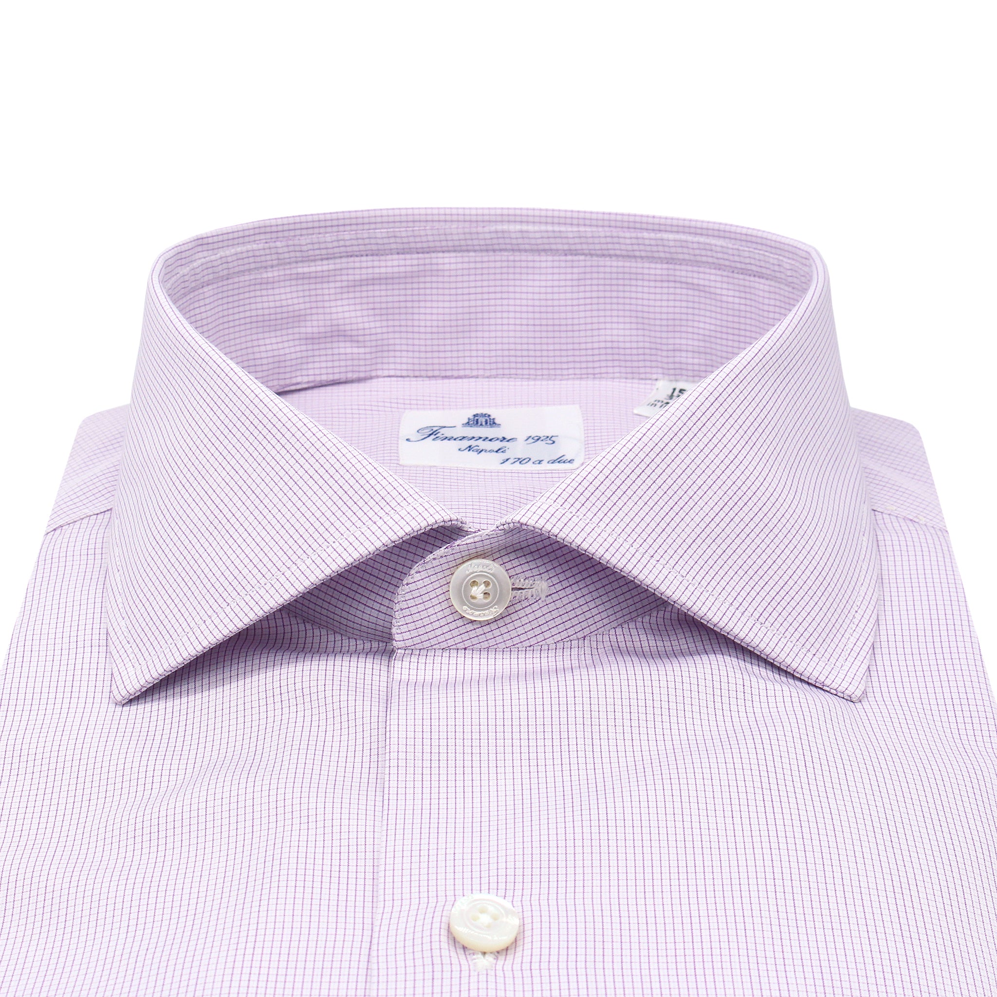 Classic regular shirt Napoli 170 a due lilac checks
