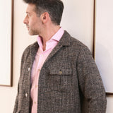 CetaraL over shirt jacket in pure virgin wool and alpaca. Blue or brown
