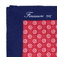 Silk pocket, blue border, red background finamore 1925