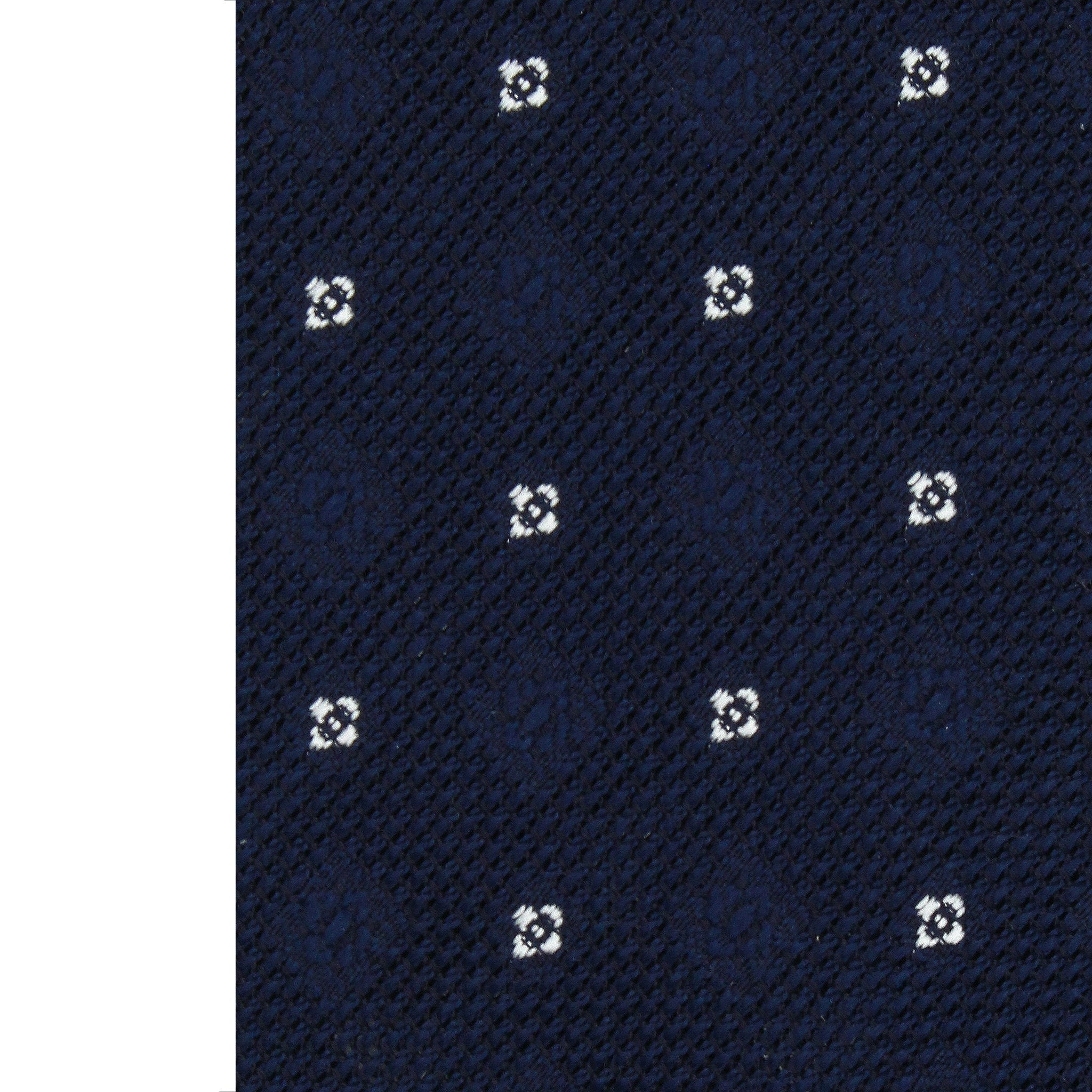 Anversa single-color blue silk tie with white patterns