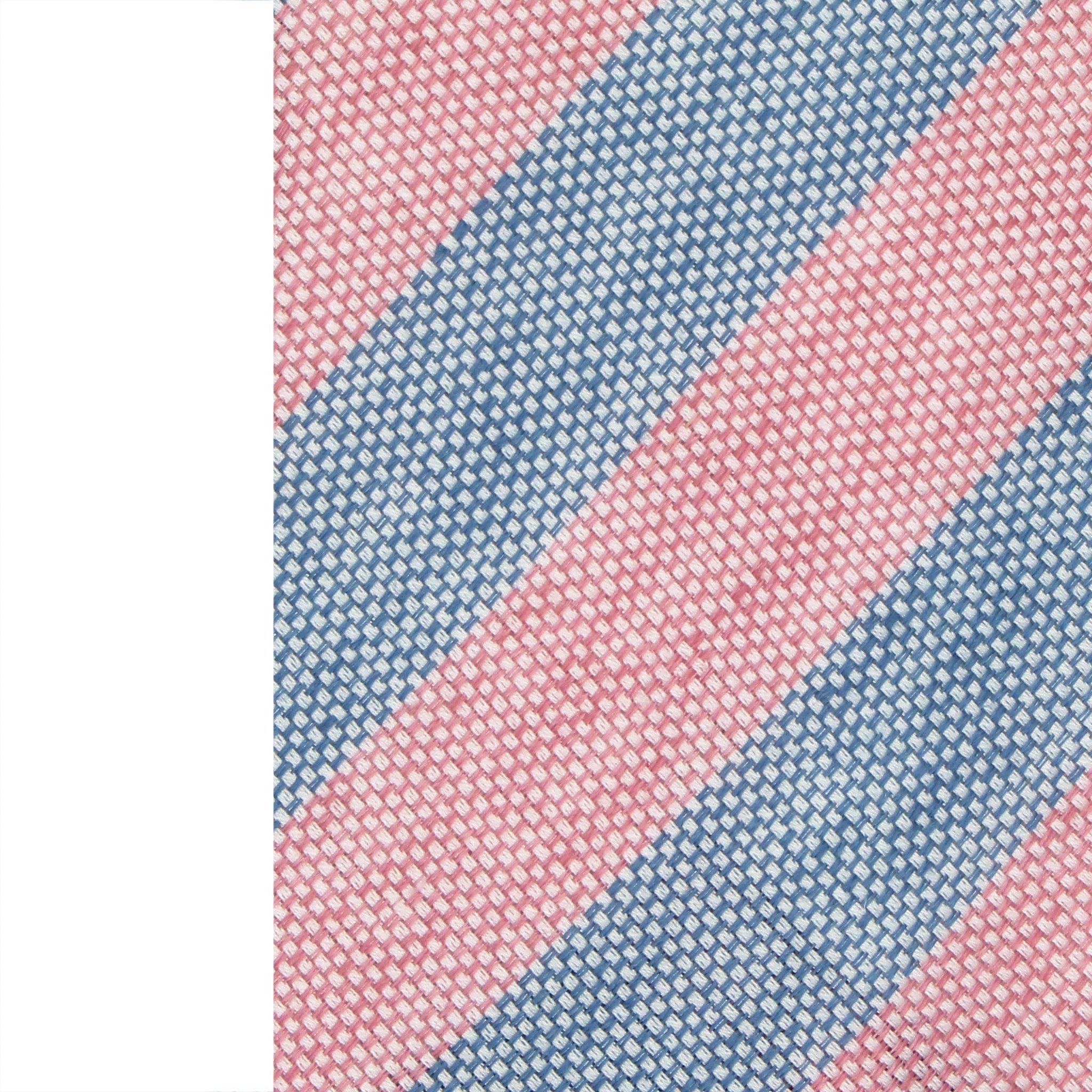 Anversa linen and cotton tie with light blue and pink bands