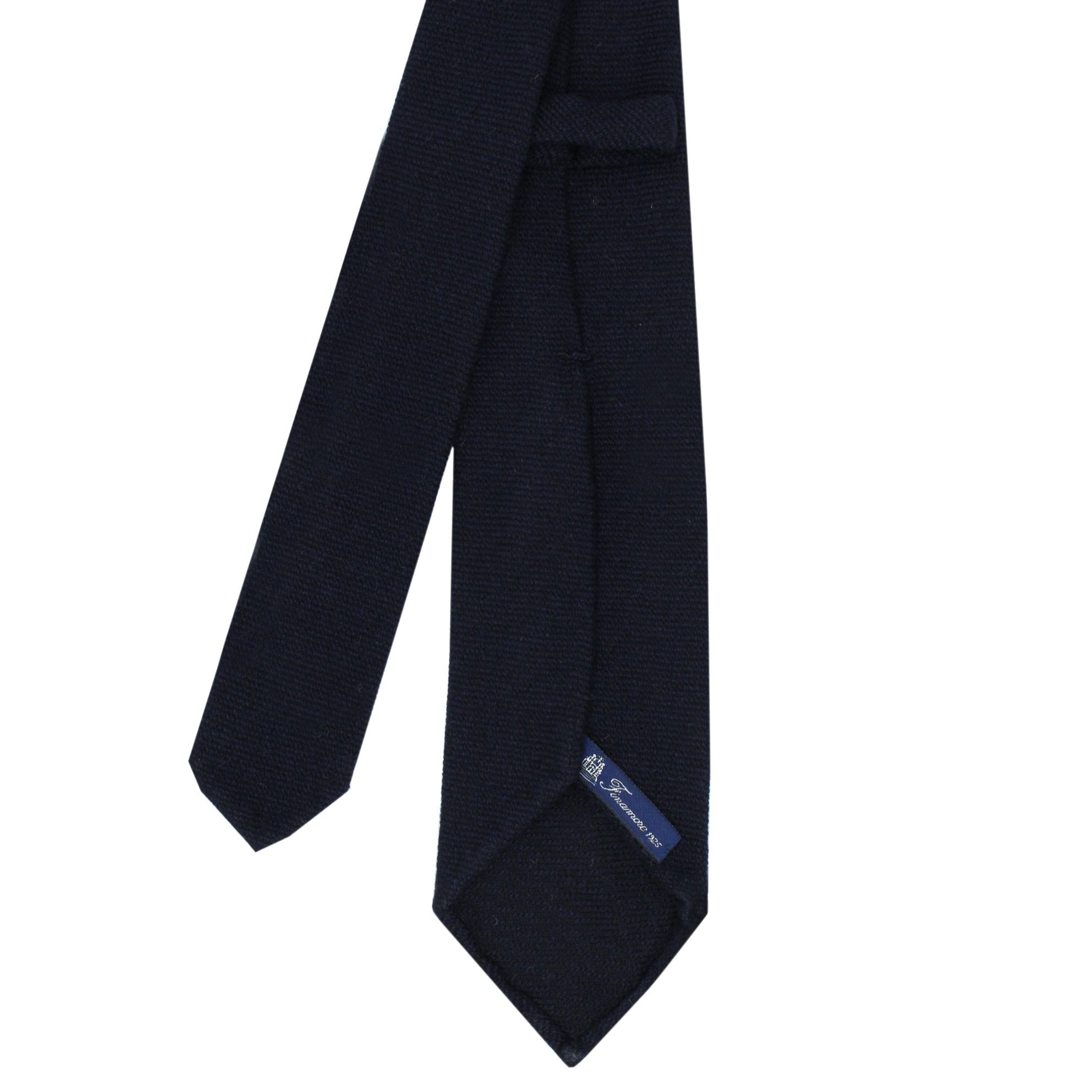 Anversa hand-finished cashmere tie. Single colour black
