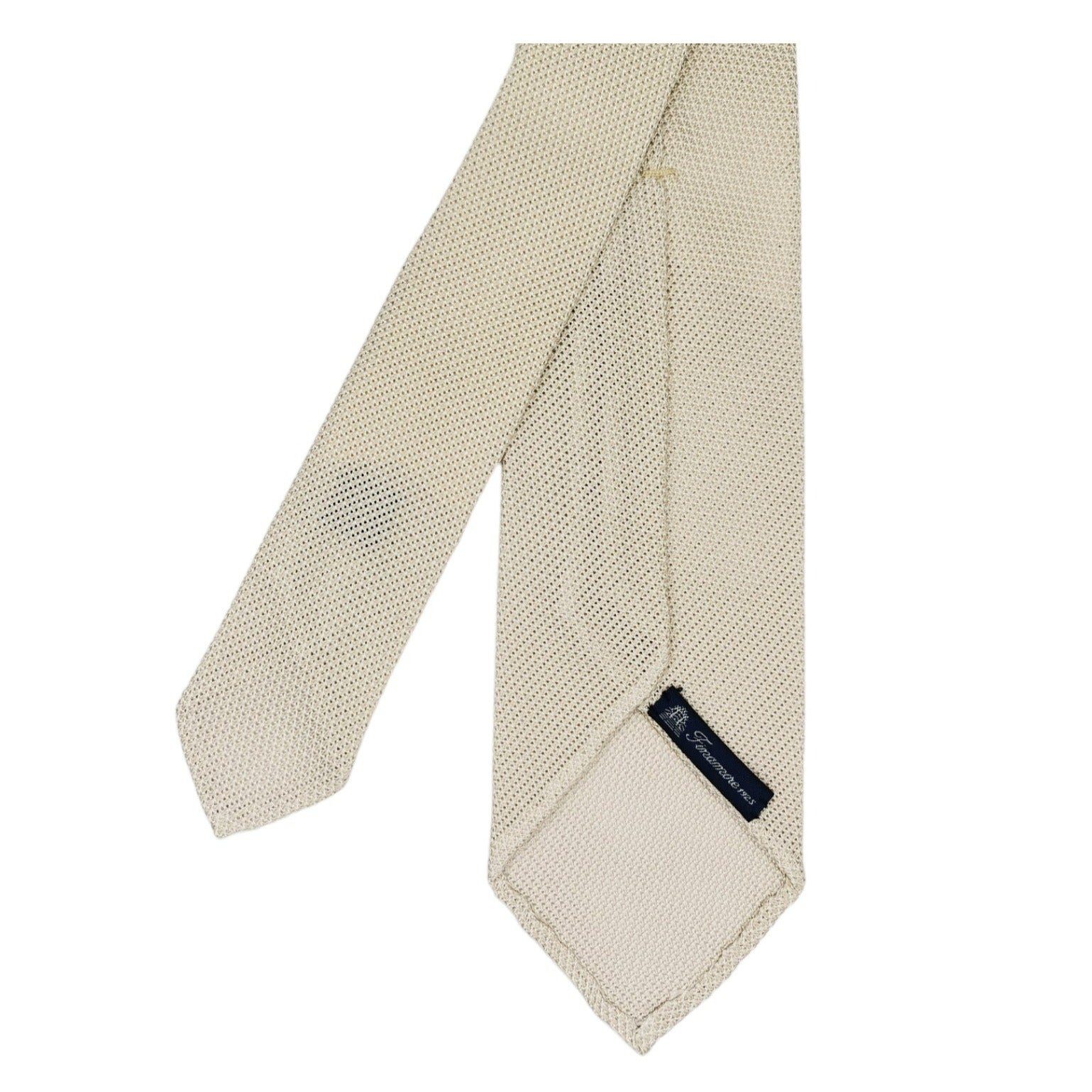 Finamore 1925 Anversa tie in silk gauze single cream background