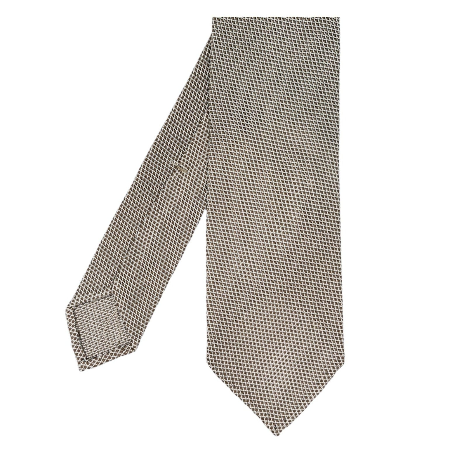 Finamore 1925 Anversa tie in gauzed silk micro brown details