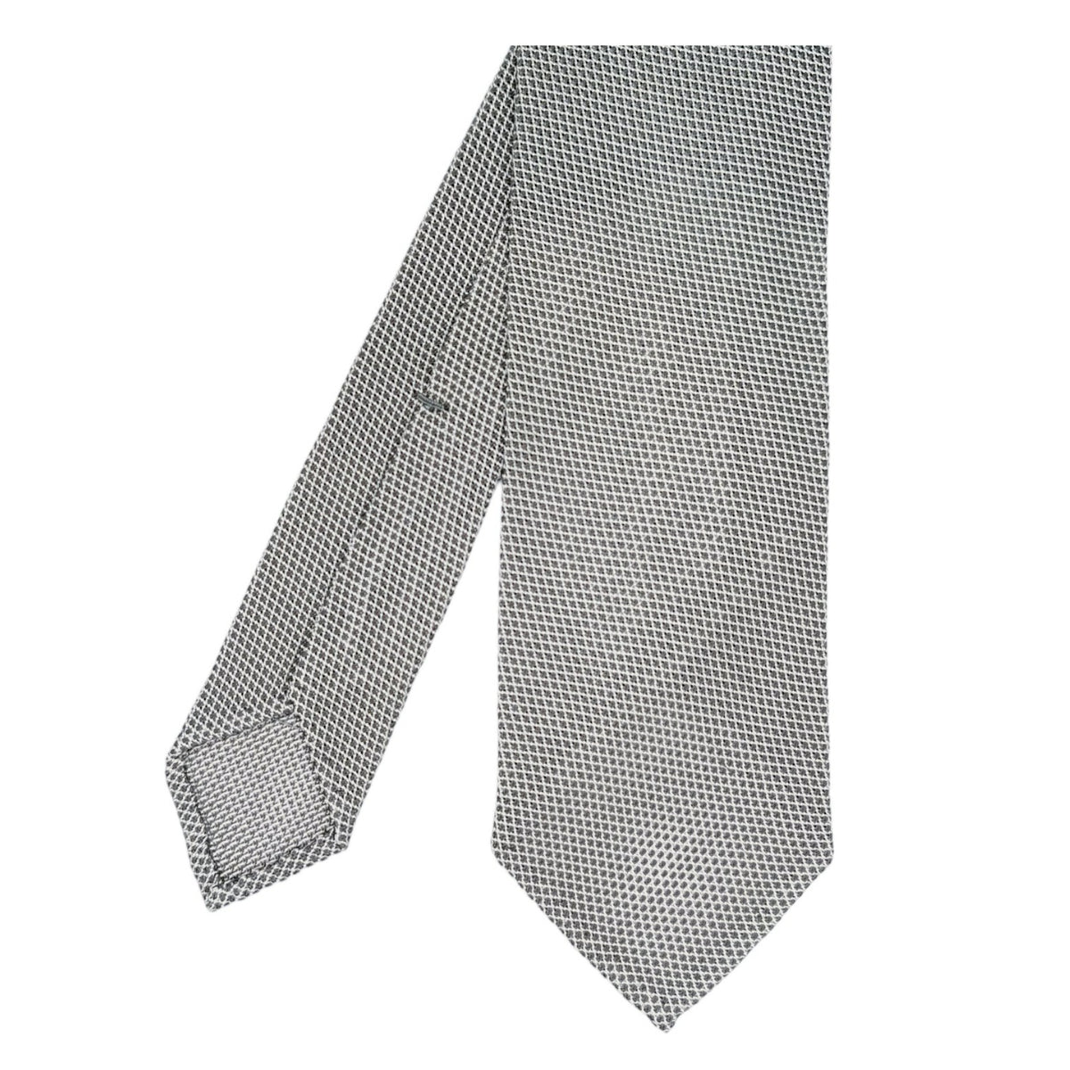 Finamore 1925 Anversa tie in gauzed silk micro gray details