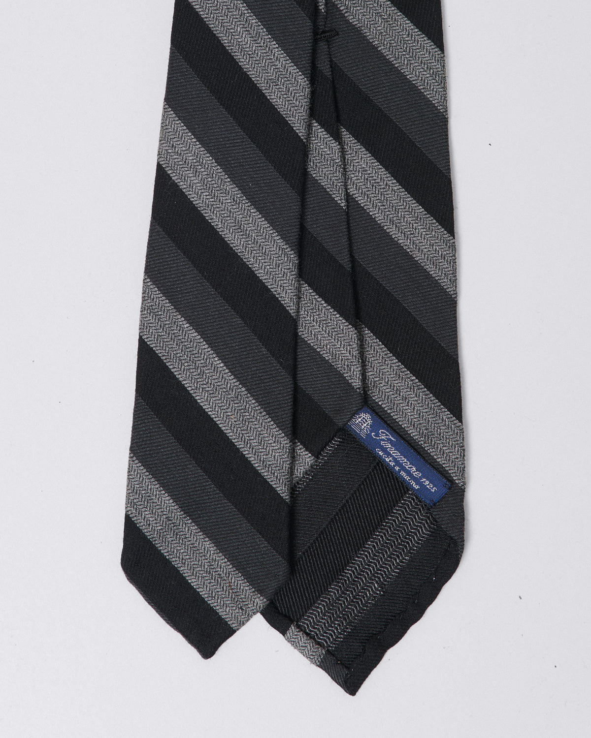 Anversa regimental wool and silk tie, striped, black and gray