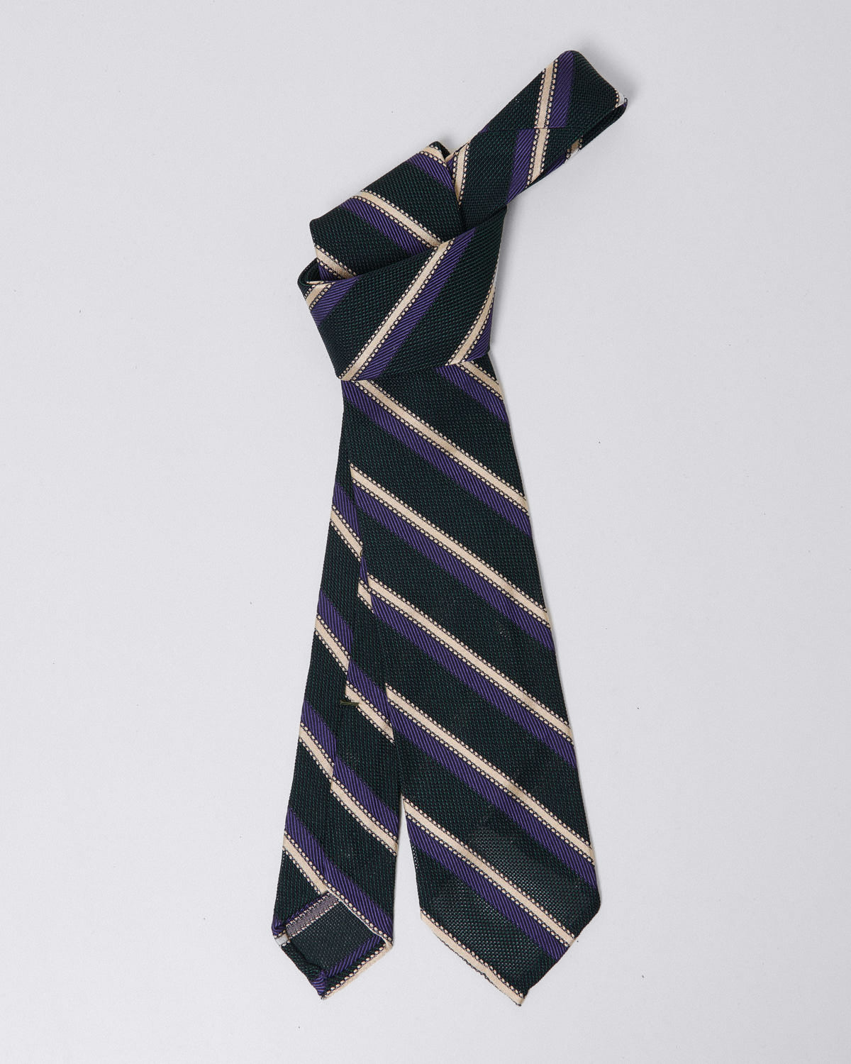 Anversa regimental silk gauze tie, striped, various colors