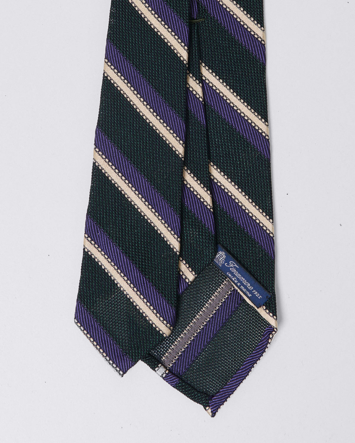 Anversa regimental silk gauze tie, striped, various colors