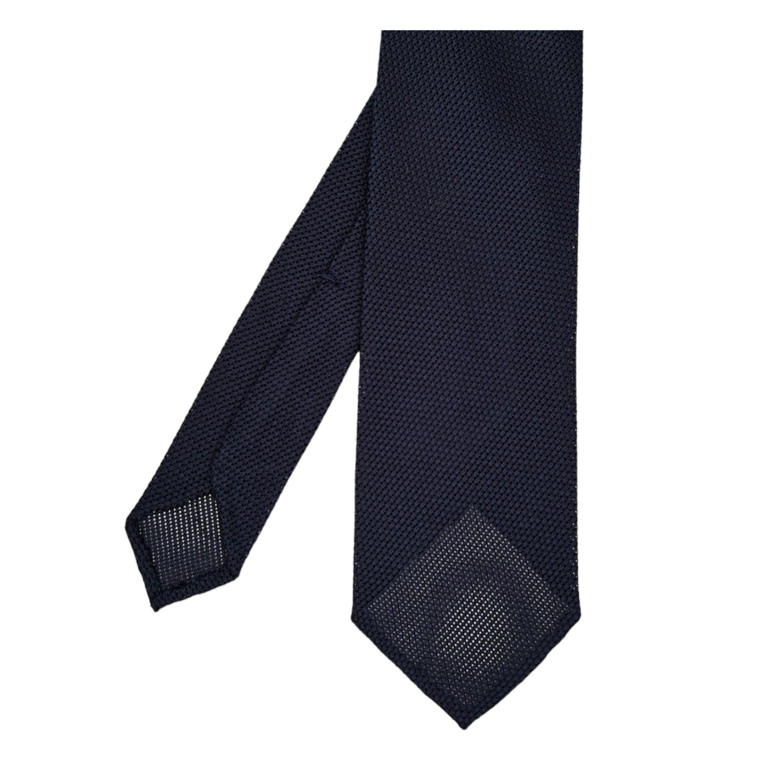 Finamore 1925 Anversa tie in silk gauze single dark blue background