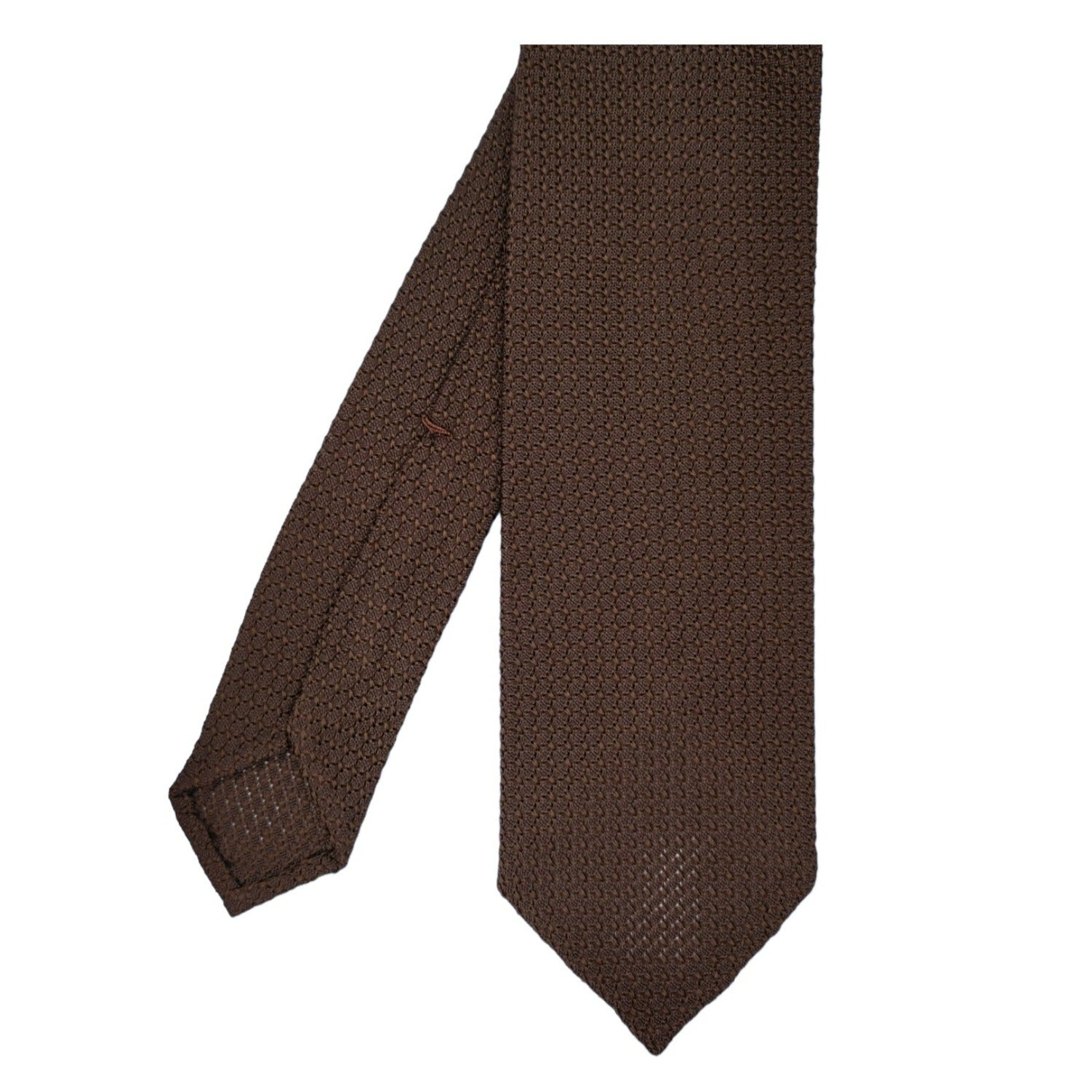 Finamore 1925 Anversa tie in silk gauze single brown background