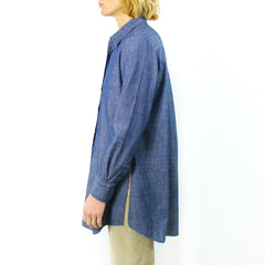 Women's over size denim shirt with side slits