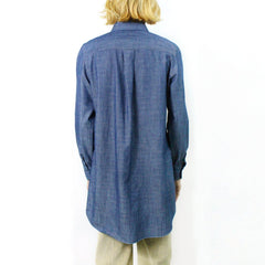 Women's over size denim shirt with side slits