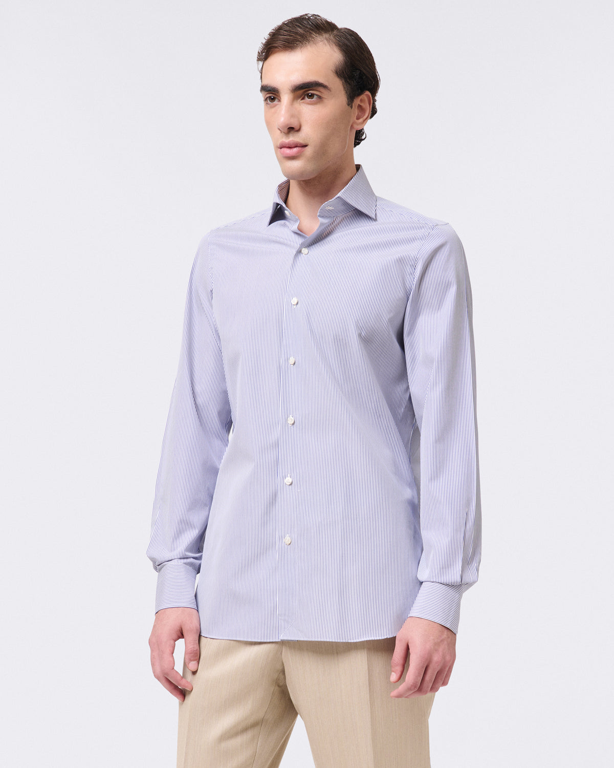 Classic Napoli shirt regular fit 120/2 cotton striped finamore