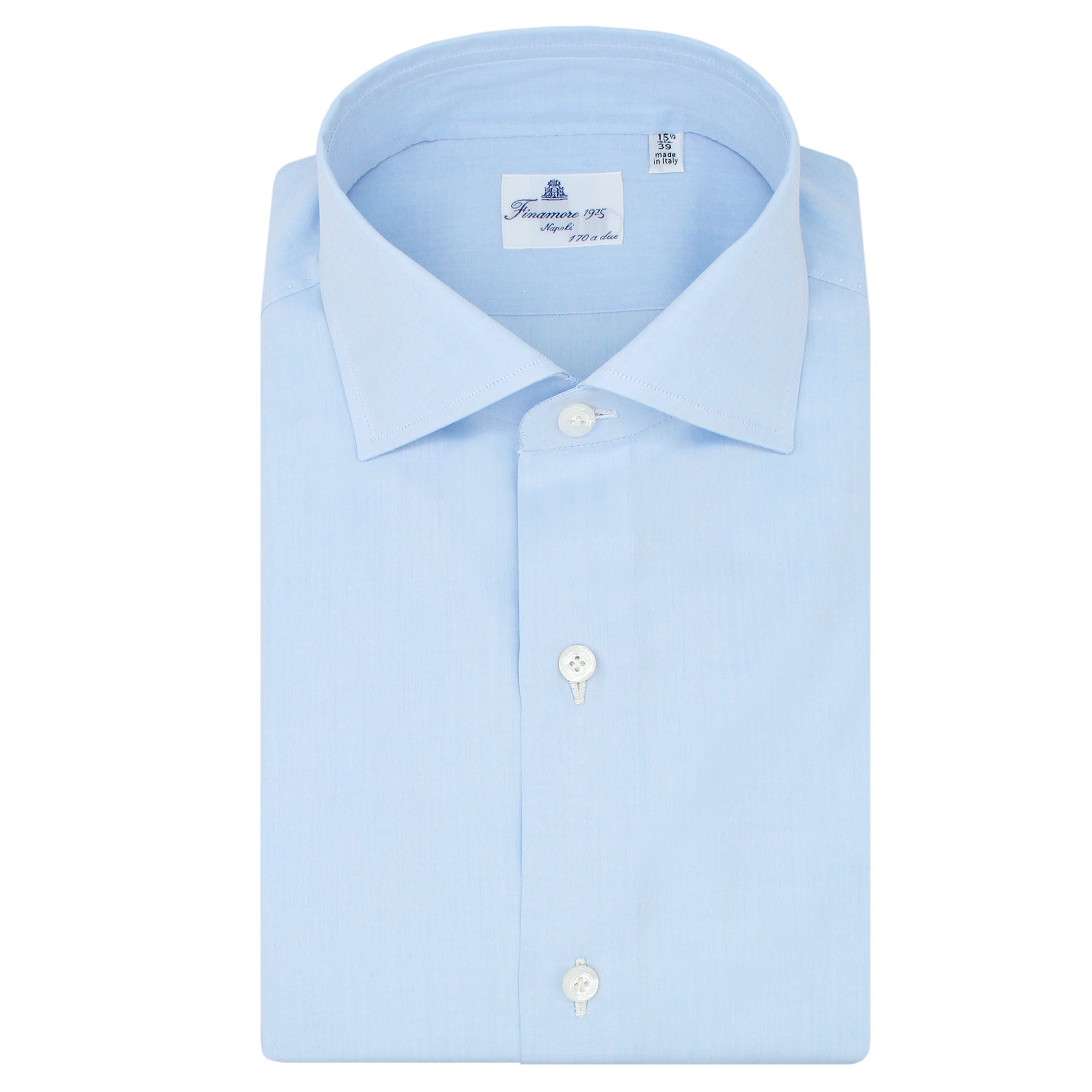 Classic regular shirt Napoli cotton giza 45 light blue 170 a due