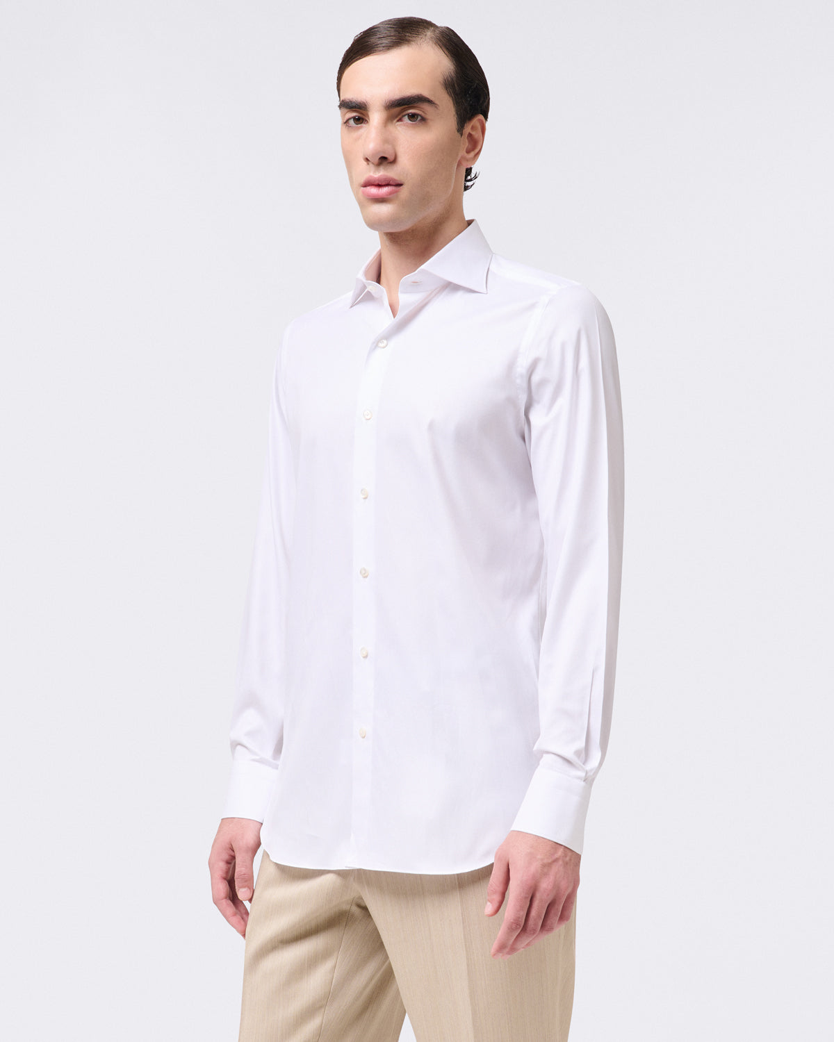 Classic slim fit Milano shirt in royal oxford cotton finamore