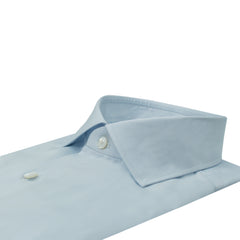 Esclusiva hand-sewn classic tailored shirt in light blu Sea Island cotton