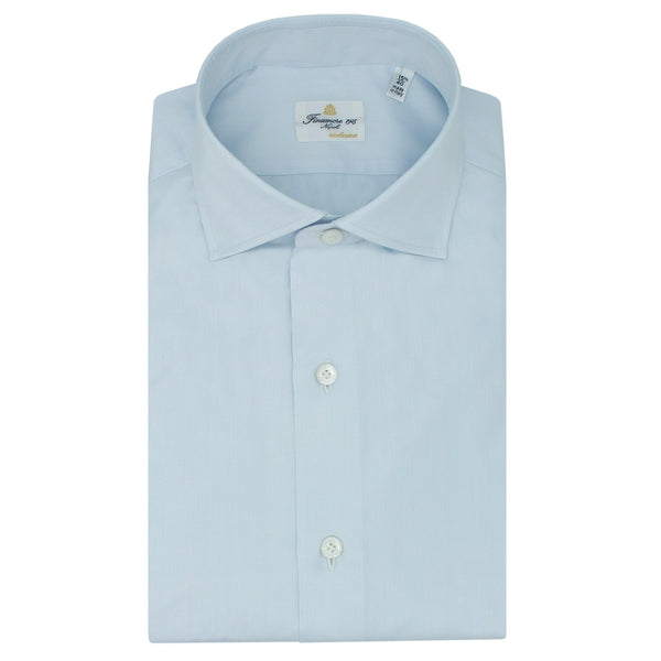 Finamore Light Blue White Cotton Linen Shirt | IsuiT