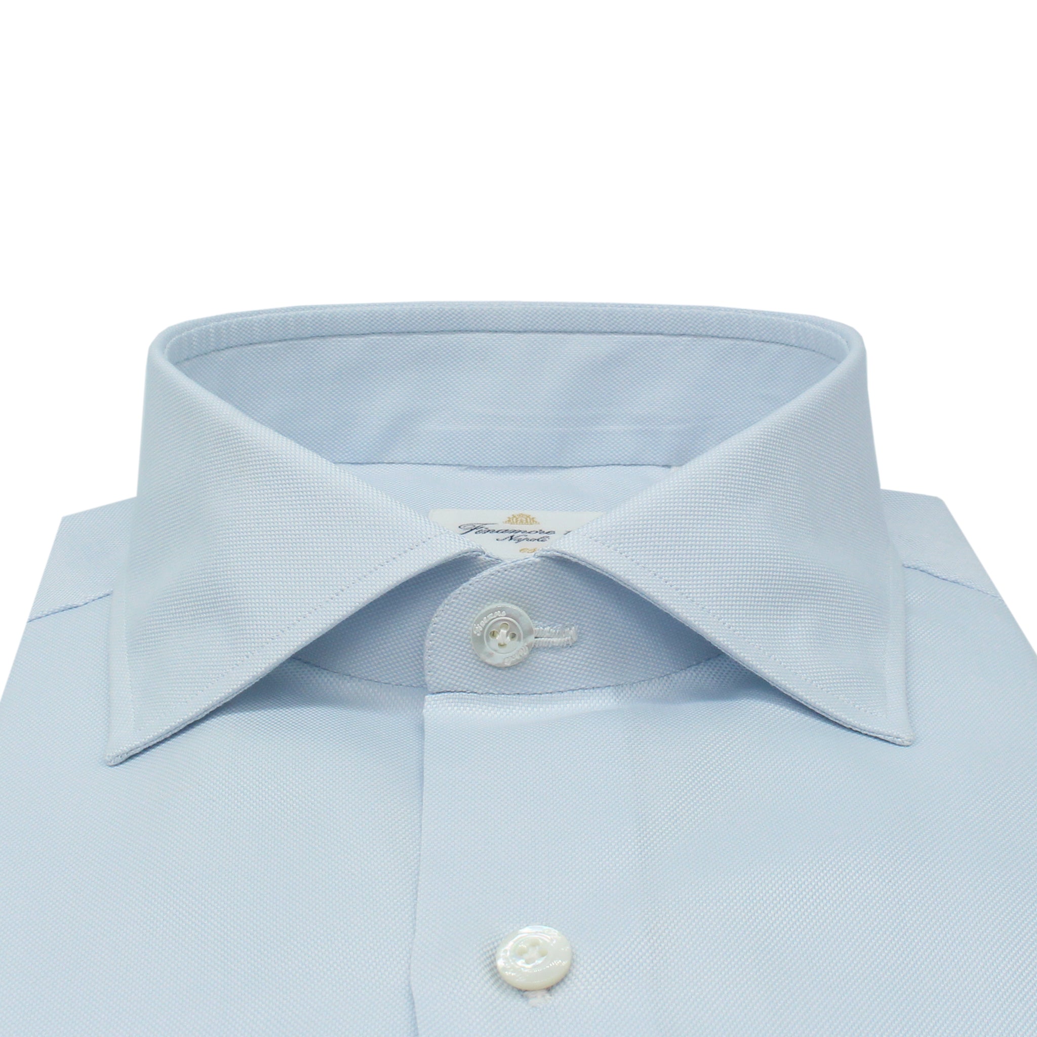 Exclusive hand-sewn tailoring shirt in Sea Island light blue cotton