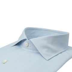 Exclusive hand-sewn tailoring shirt in Sea Island light blue cotton