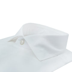 Esclusiva, camicia sartoriale classica cucita a mano in cotone bianco Sea Island