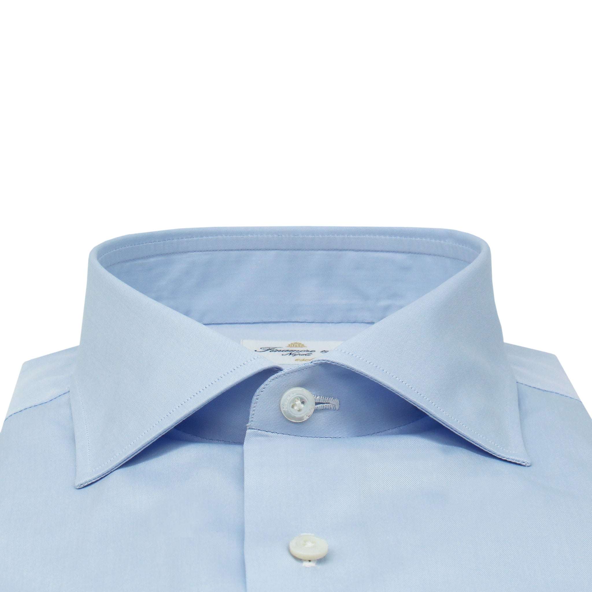 ESCLUSIVA classic shirt in white or light blu cotton Sea Island