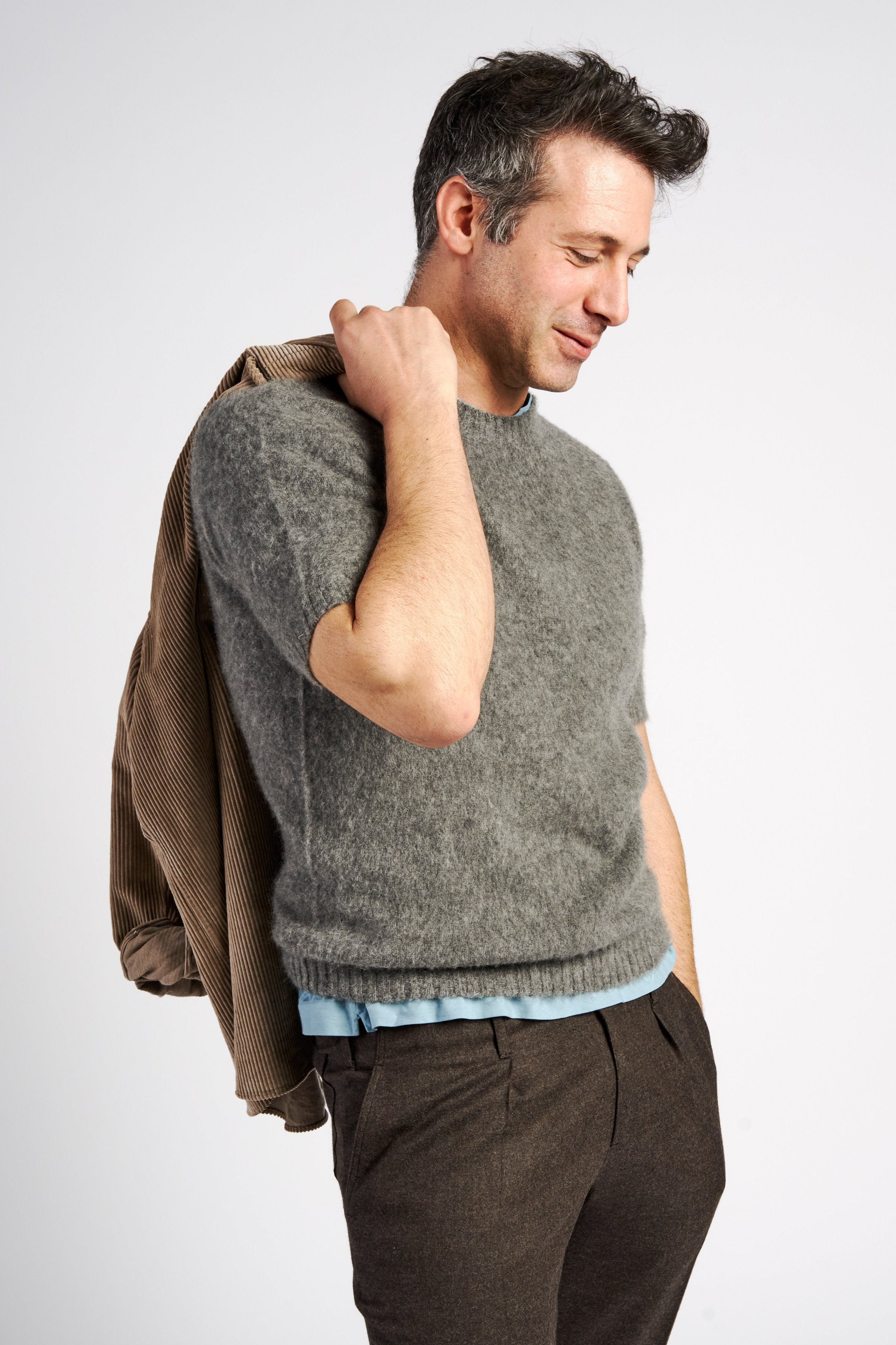 Jesolo knitwear Loro Piana Coarsehair 100% Cashmere. Short sleeves